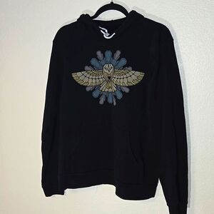 J Barnett Cosmic OwlMulticolor on Black Women's Pullover Hoodie by curbside sz L